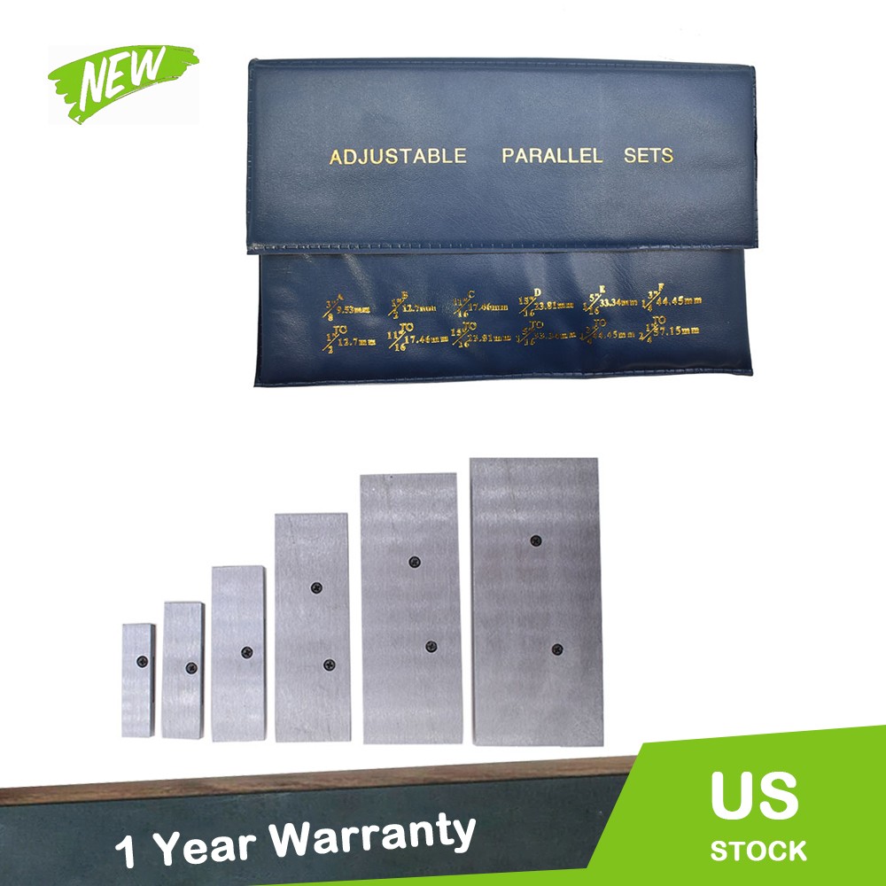 6PCS ADJUSTABLE PARALLEL SET 3/8" - 2-1/4" For Layout, Inspection