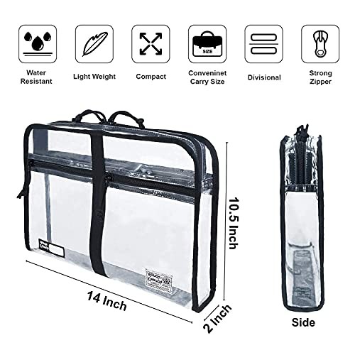 Rough Enough Plastic File Folder Clear Document Bag Organizer Art Black