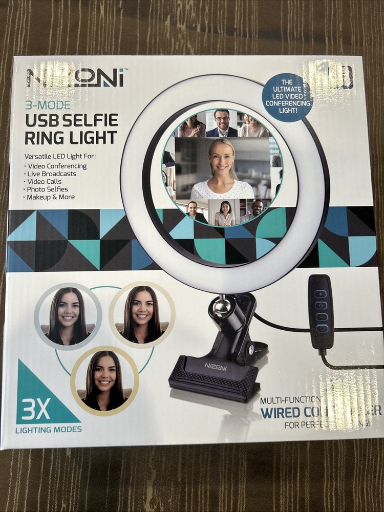 Nizoni USB Selfie Ring Light NEW 3 Mode Wired Controller 3X Lighting Modes