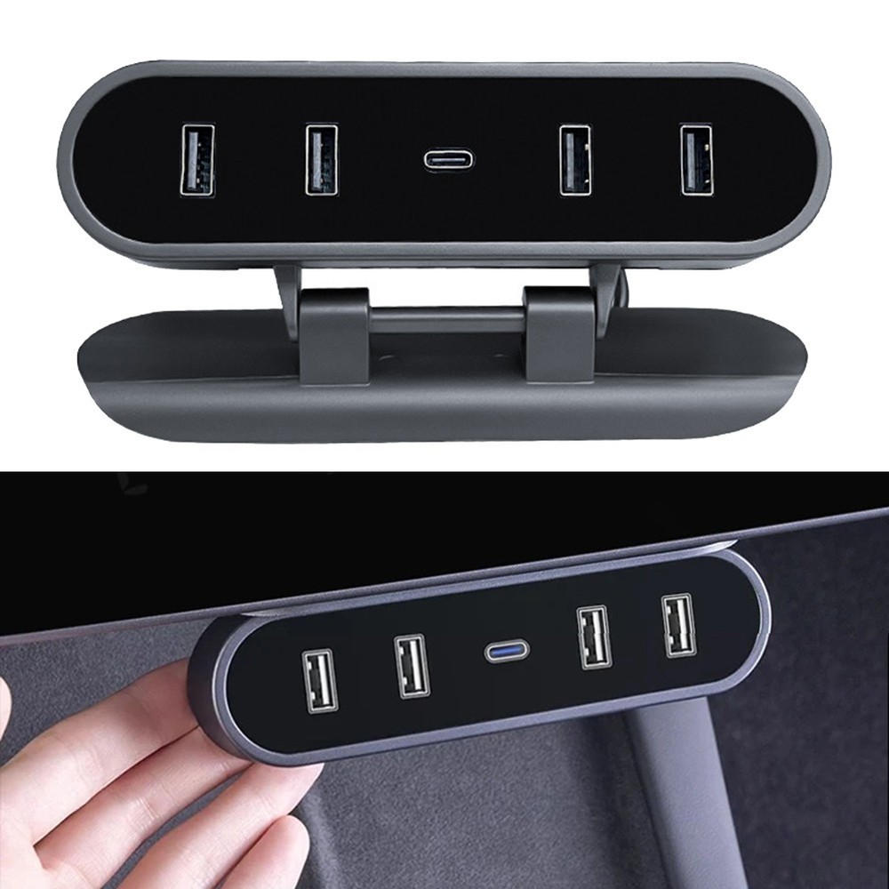 Foldable Charger Hub for Tesla For Model 3 Streamlined Under Screen Docking