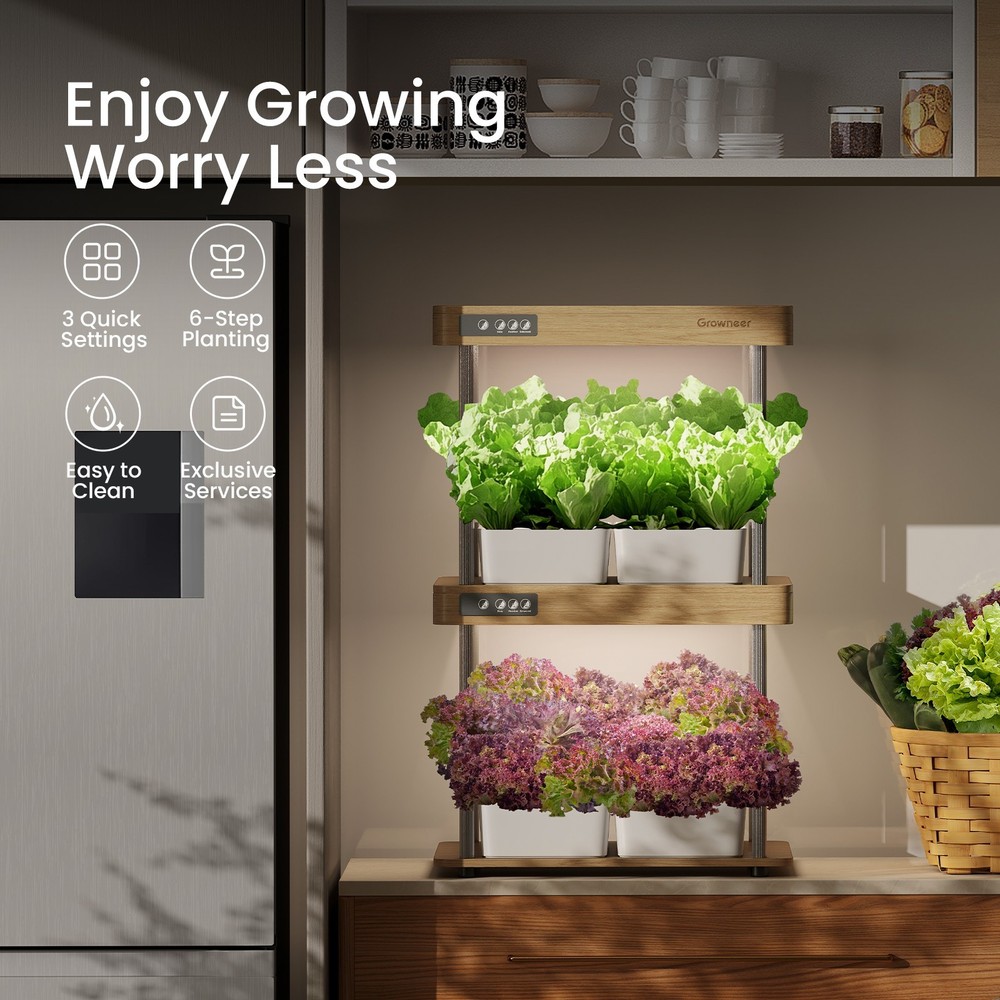 Hydroponic Growing System Indoor Garden Full-Spectrum LED Light BeginnerFriendly