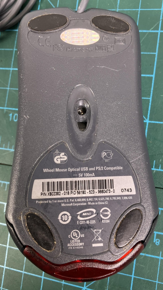 Microsoft Wheel Mouse Optical USB Wired Black Scroll Wheel Vintage PC Accessory