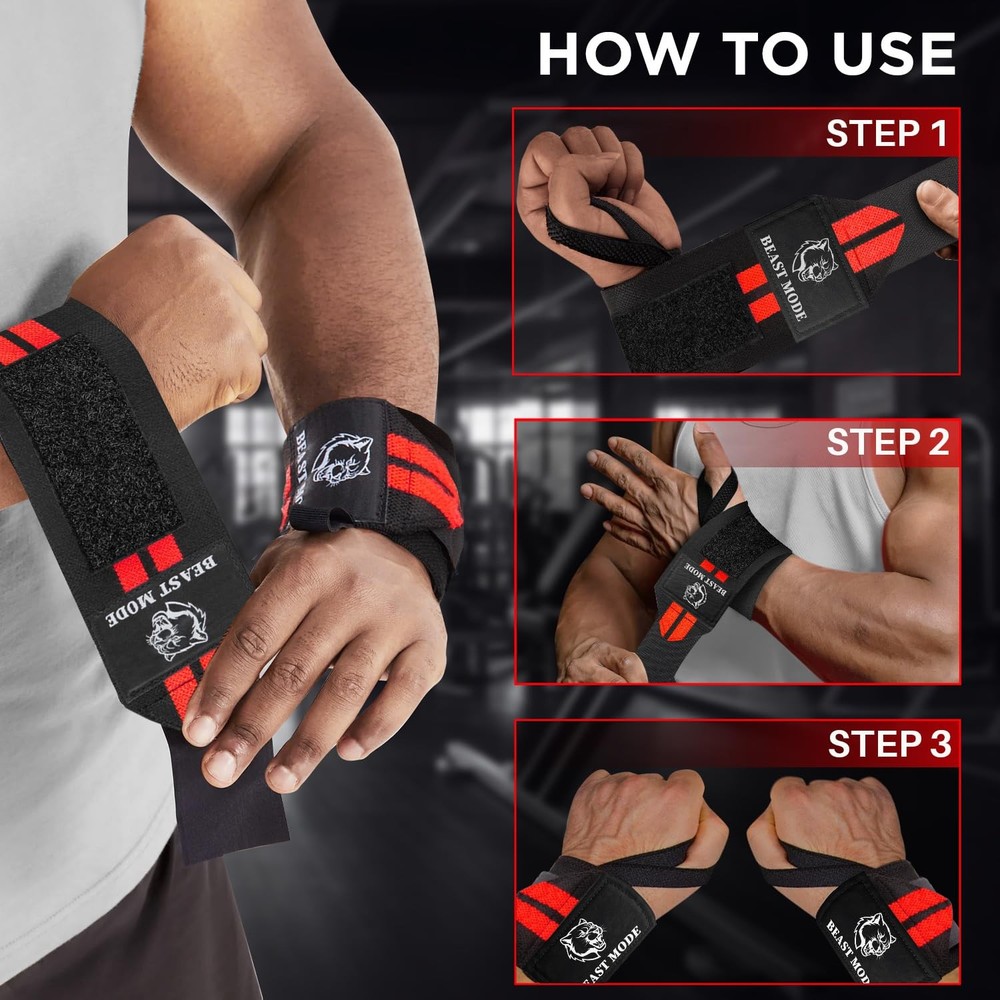 Weightlifting Wrist Wraps with Thumb Loop 18" HeavyDuty Support for