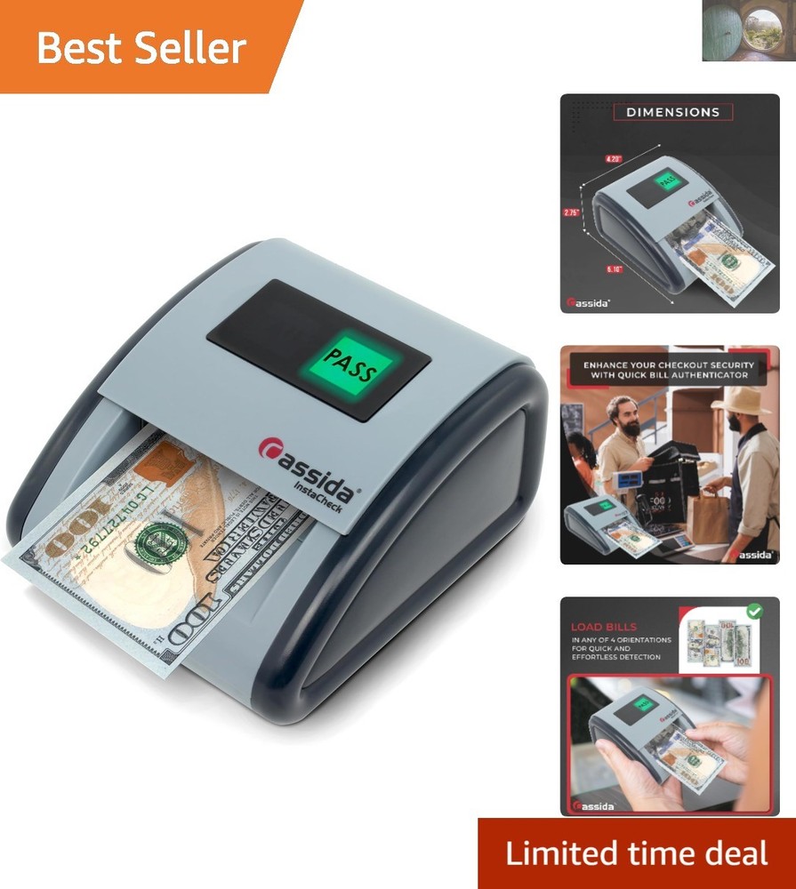 Professional Grade Automatic Counterfeit Detector - Compact Design 11.75" x 9.5"