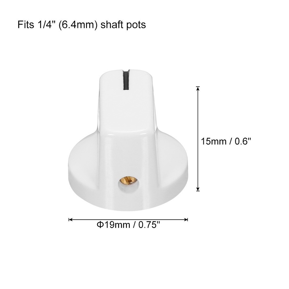 10Pcs 6.4mm Shaft Hole Pedal Knobs Pointer Knobs with Set Screw Porcelain white