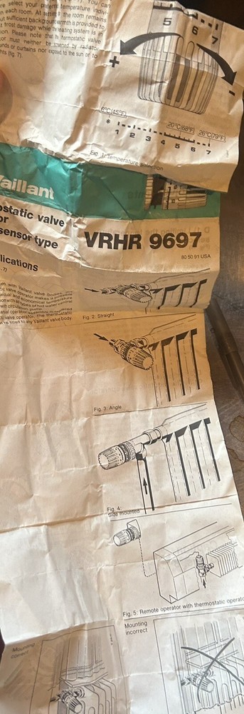 NOS VAILLANT VRHR 9697 THERMOSTATIC AUTOMATIC VALVE OPERATOR DIRECT SENSOR TYPE