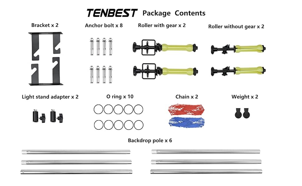 ** NEW Photog Backdrop Support System | Dual Rollers | 120 Inch | Adjustable