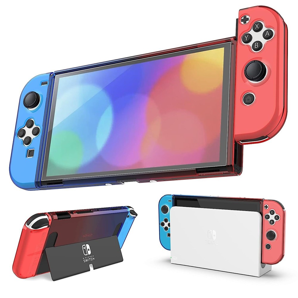Nyko Thin Case for Nintendo Switch OLED - Red & Blue [Nintendo Switch Accessory]