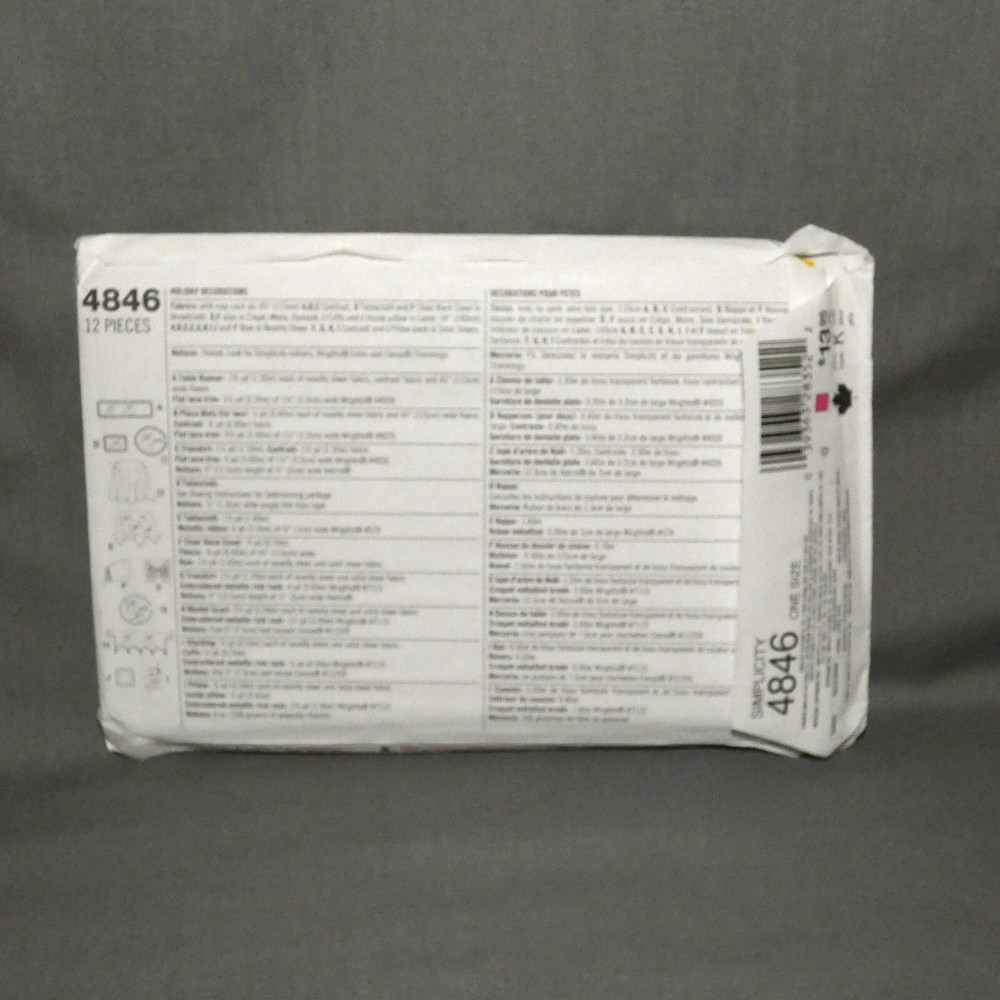 Simplicity Pattern 4846 Holiday Pattern Collection 2003 Placemats and More