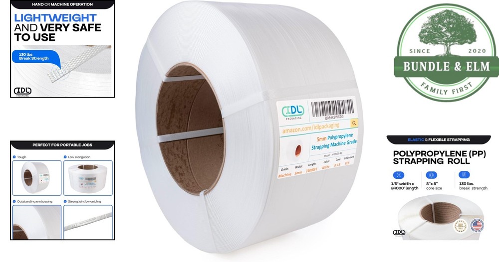 High-Quality Polypropylene Strapping Roll 5mm x 24000' for Effective Packing