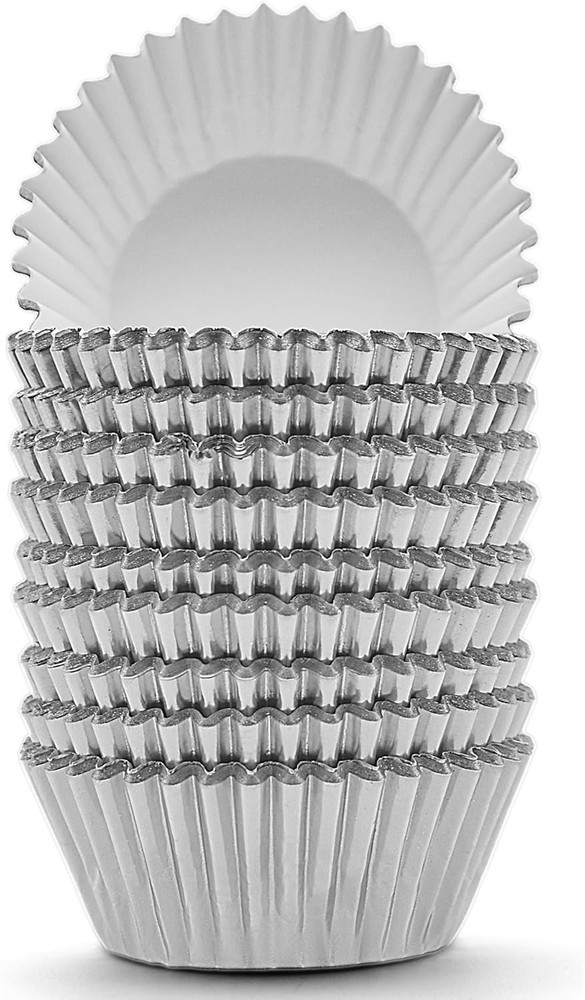 200 Pcs Silver Foil Cupcake Liners Standard Baking Cups Muffin Large,
