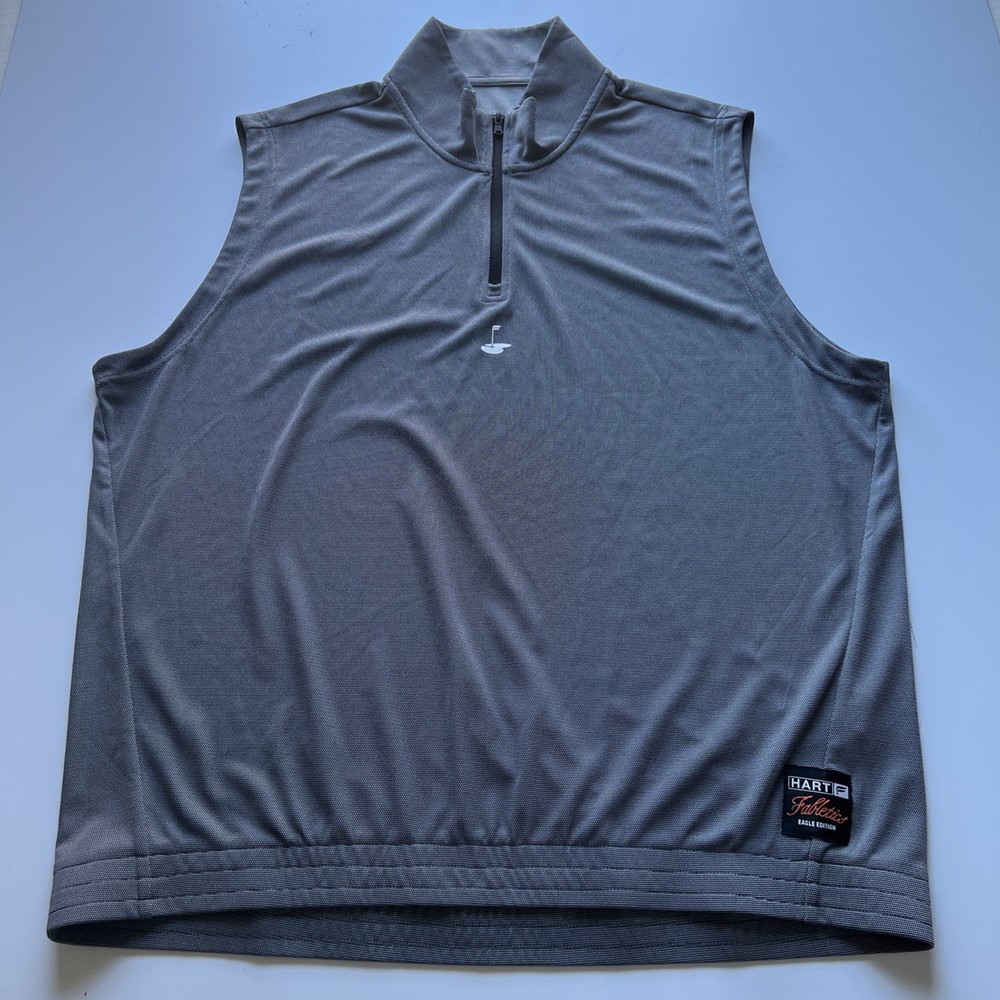 Fabletics 1/4 Zip Golf Vest Men's XL Gray Hart Eagle Edition Sleeveless Pullover