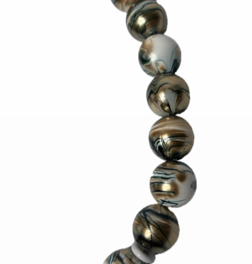 Teal Marble Prayer Beads