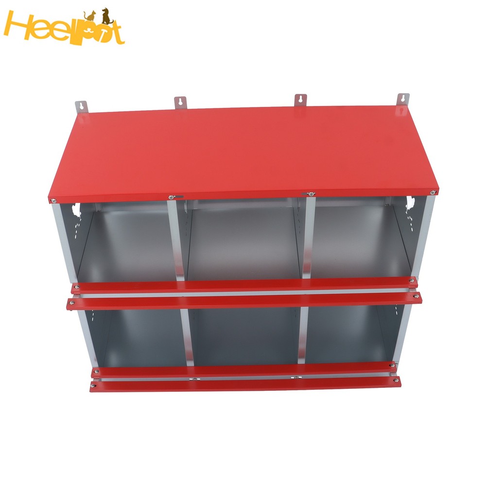 High Quality Materials Chickens Egg Laying Box 6 Compartments Nesting Box