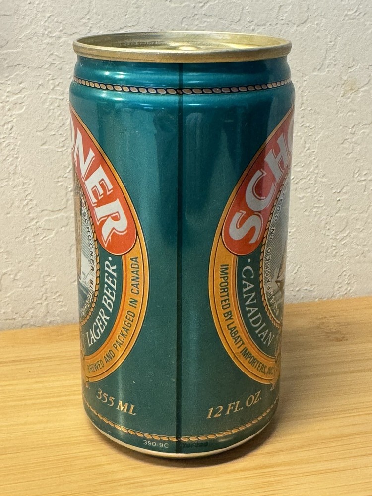 Schooner Lager - Empty Beer Can - Bottom Opened - tall ships