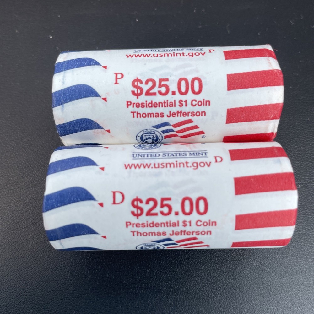 Thomas Jefferson 2007-P & D $25 Mint Rolls