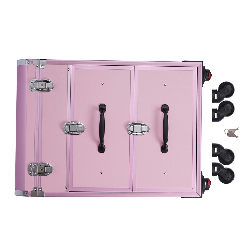 Professional Rolling Makeup Train Case Makeup Storage Organizer Cosmetic Trolley