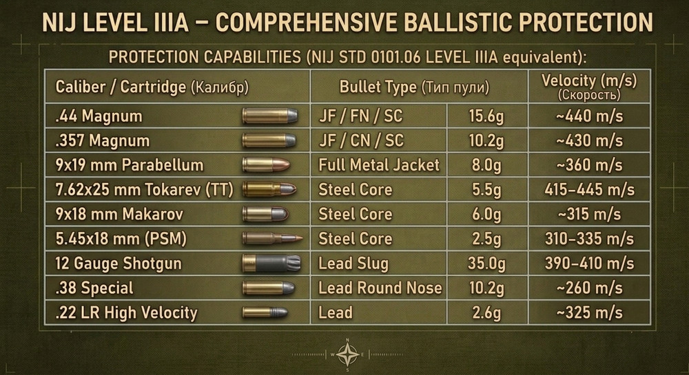 Frontal Protection IIIA Soft Inserts Set for Shark 4XL - Front & Lower Abdominal
