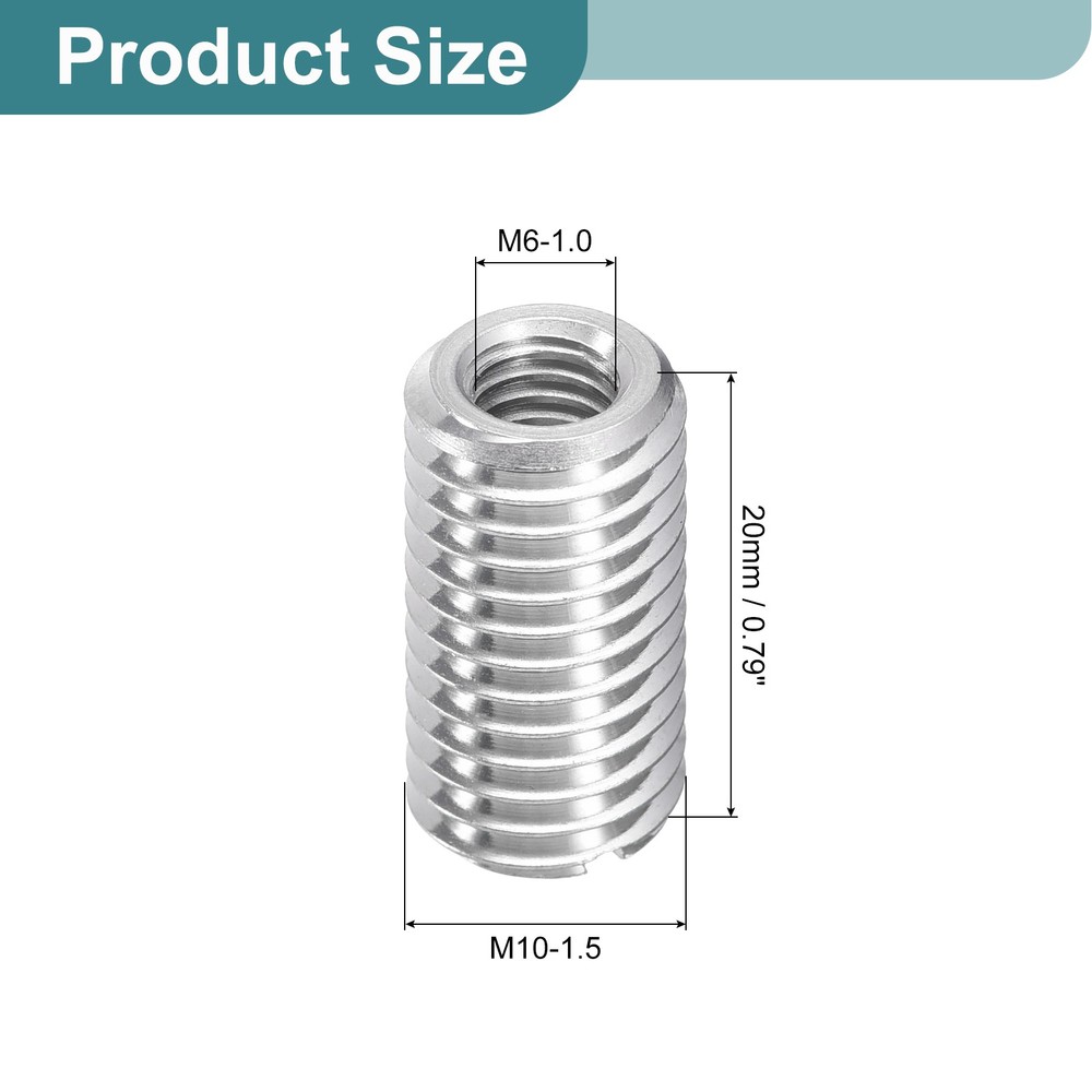 25Pcs Threaded Inserts, M6-1x20 & M10-1.5x20 Thread Repair Insert