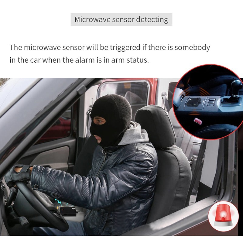 EASYGUARD 2 Way Car Alarm remote auto Start LCD Display microwave/shock sensor