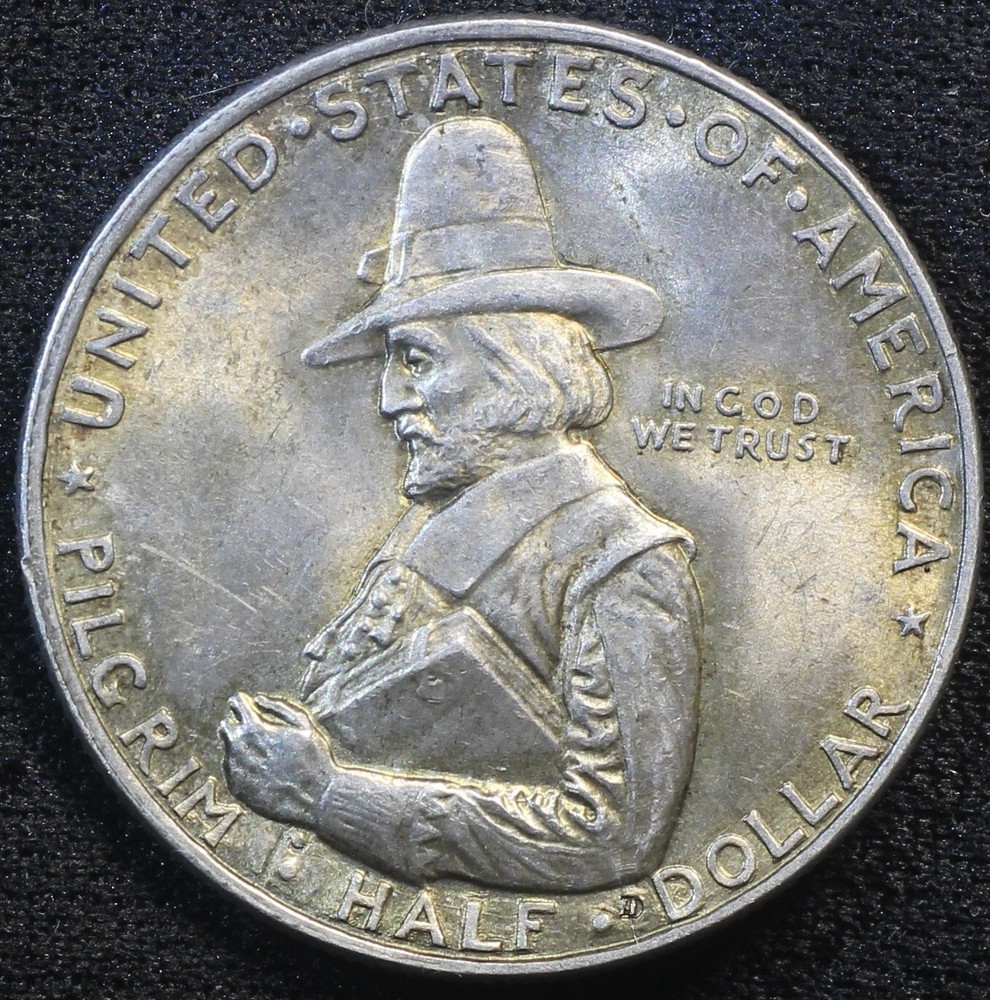 1920 Pilgrim Tercentenary US Half Dollar Commemorative Nice Original Patina