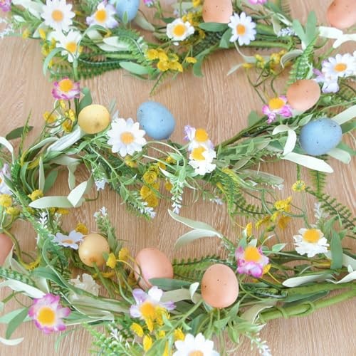 5FT Easter Garland Faux Spring Vine with Easter Eggs Berries for Rustic 1