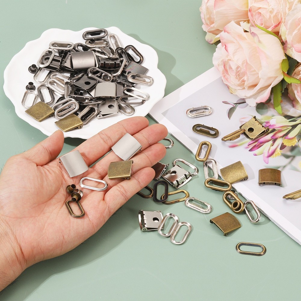16Set Stainless Steel Cap Buckle for Baseball Cap Strap [Bronze]