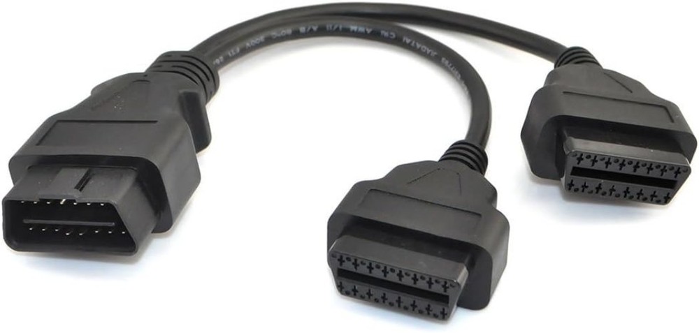 Durable 30cm OBD II Splitter Cable - Connect Two Devices Simultaneously