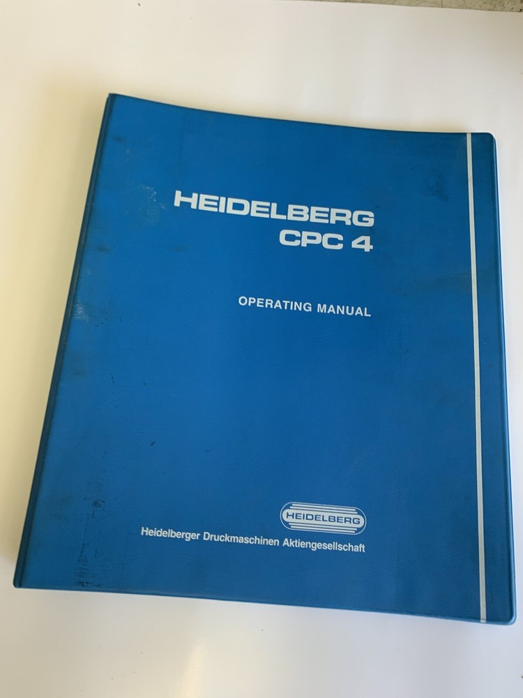 Original Heidelberg CPC 4 Operating Manual
