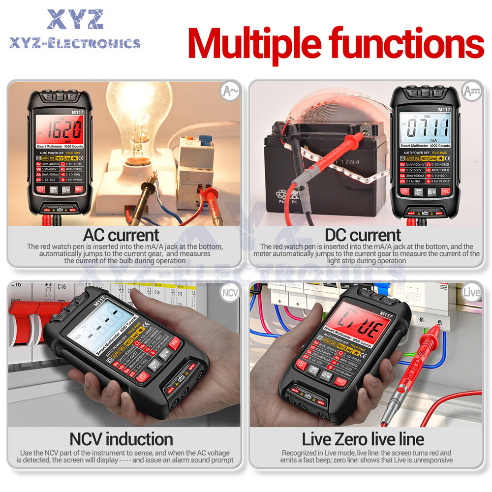 ANENG M117 Digital Multimeter NCV AC/DC Voltmeter Current 4000 Count True RMS