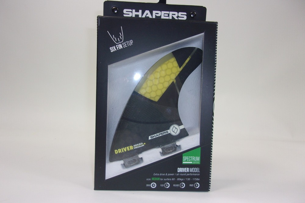 Shapers Surfboard Fin Six Fin Setup Spectrum Driver Model Medium