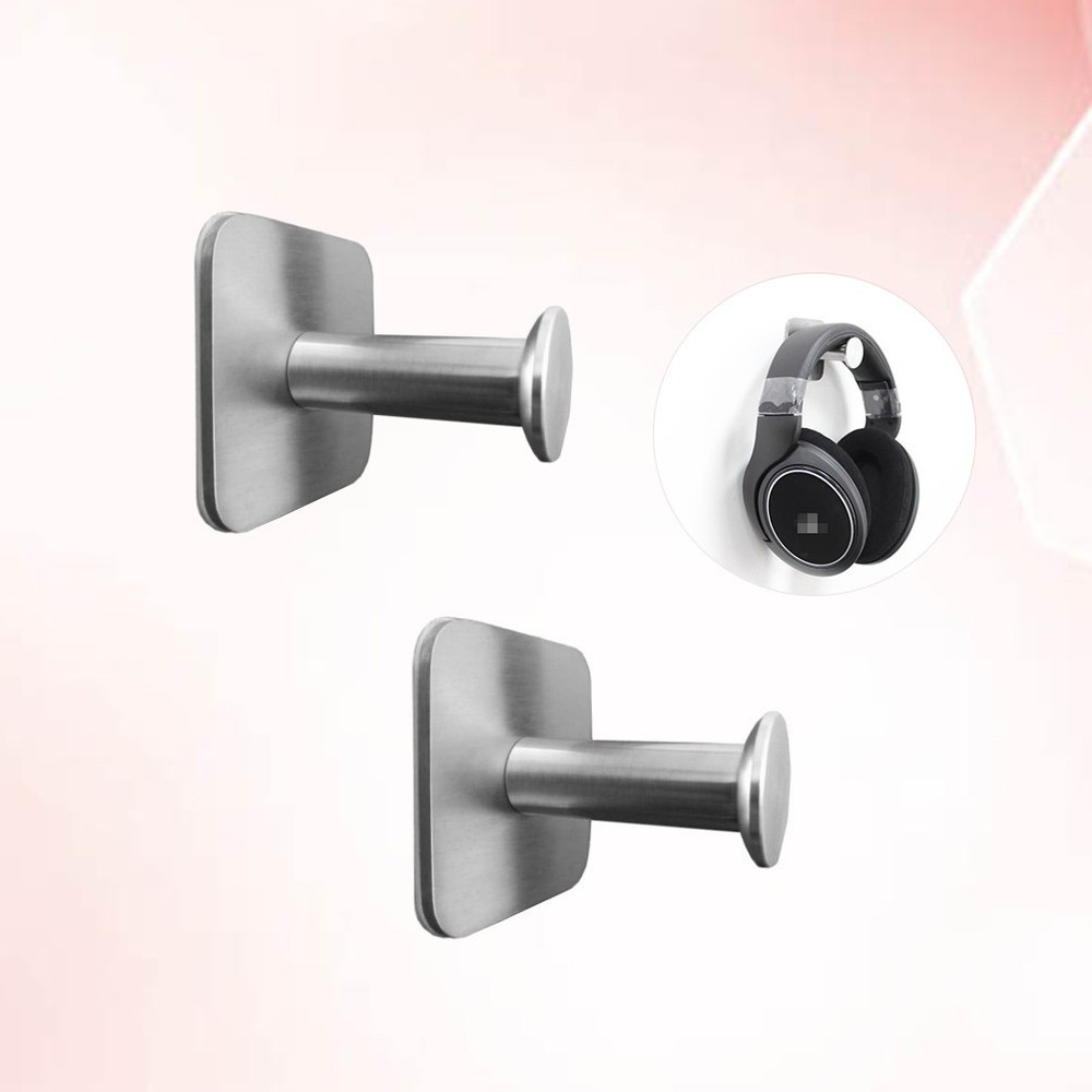 2 Pcs Sticky Hanging Hooks Extensible Headphone Stand Headset Hanger