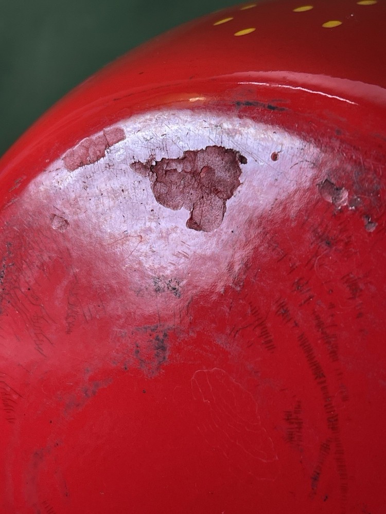 Vtg COPCO ENAMELWARE STRAWBERRY 2.5 Quart - Tea Kettle *Missing Whistle Cap*