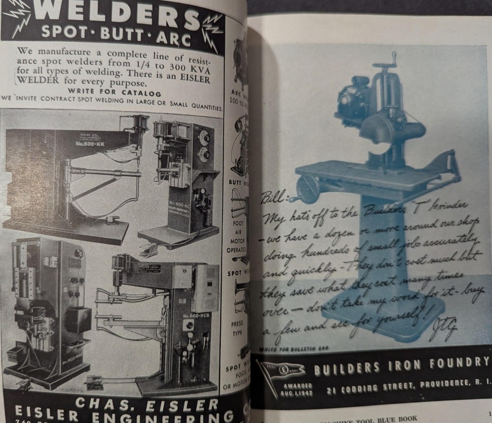 ***VINTAGE JANUARY 1943 MACHINE TOOL BLUE BOOK CATALOG***