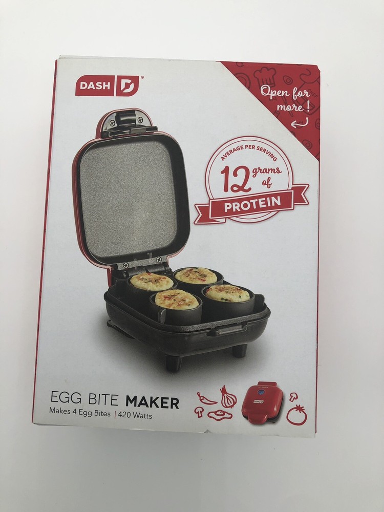 DASH Egg Bite Maker Fast Heating w/ 4 Silicone Molds & Recipe Guide NEW!