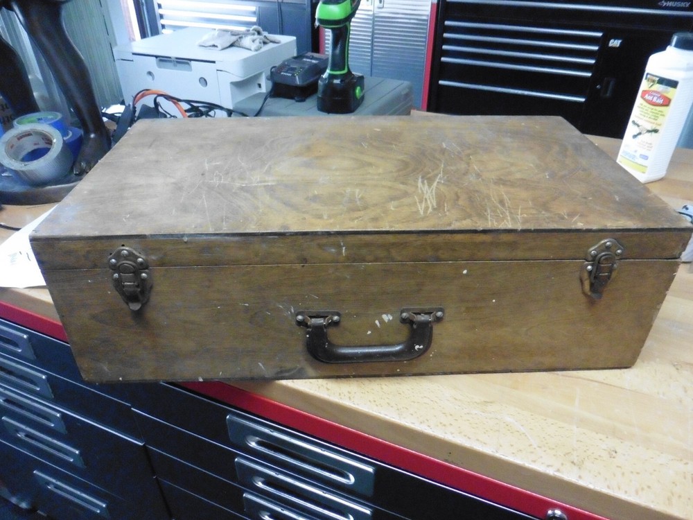 Vintage wood tool crafts storage box