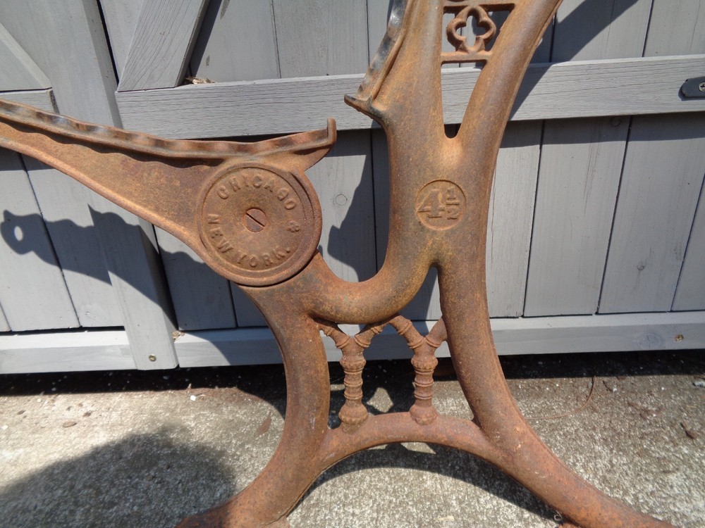 Antique Cast Iron School Desk Frame Side