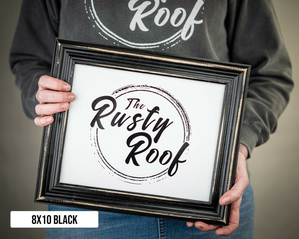 Distressed Lucy - Distressed Black Picture Frame - Solid Wood