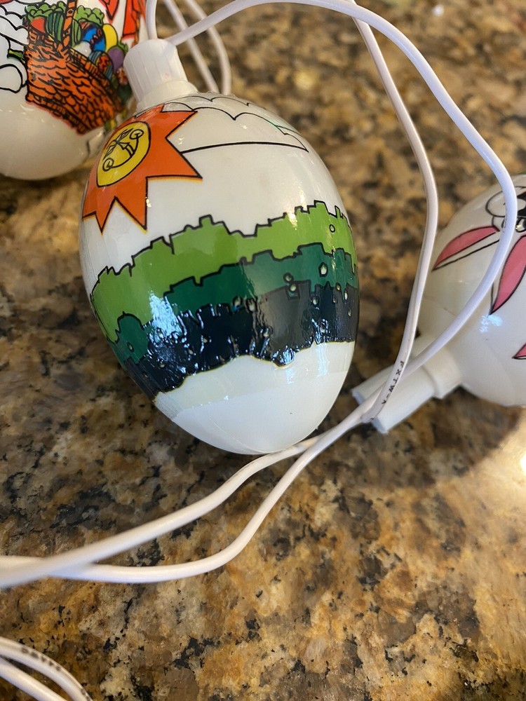 Easter Impressions 10 Decorative Lights Eggs String Lights Vintage (Working)