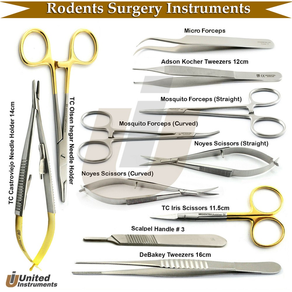 Microsurgery Instruments Rodent Microsurgcial Tools Micro Scissors Needle Holder