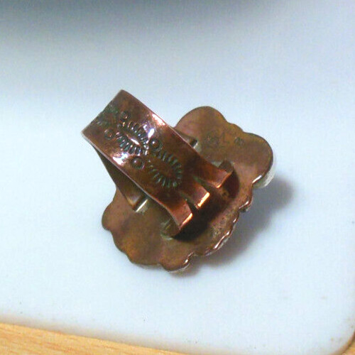 Signed RB Sterling Ring -Bear Face & Turquoise Size 8