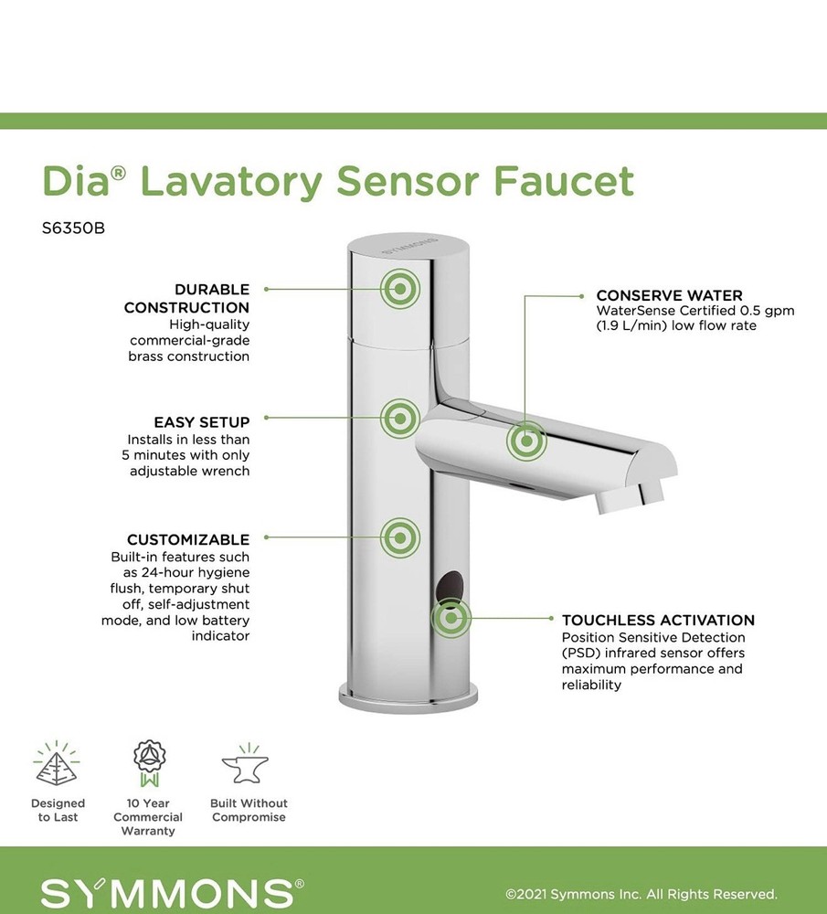 Dia® Lavatory Sensor Faucet with Touchless ActivSense™ Technology