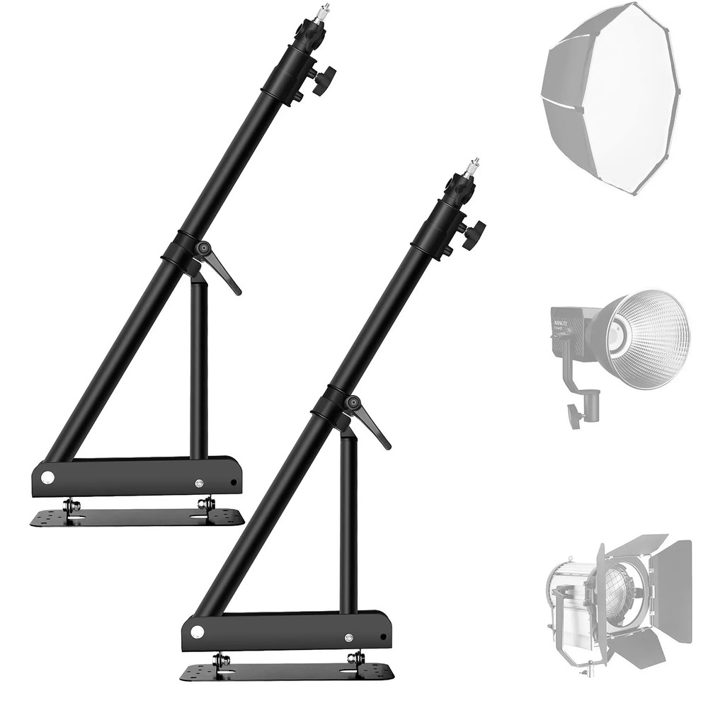 2 PACK 71" Ring Light Wall Mount Triangle Boom Arm Light Camera Wall Mount Stand