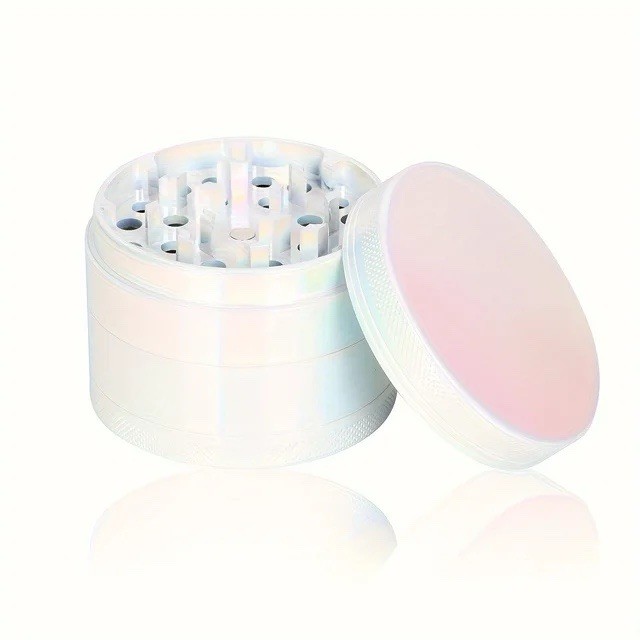 Large 2.5" Silver Gradient Metal Herb Grinder - 4 Layer Ships From US