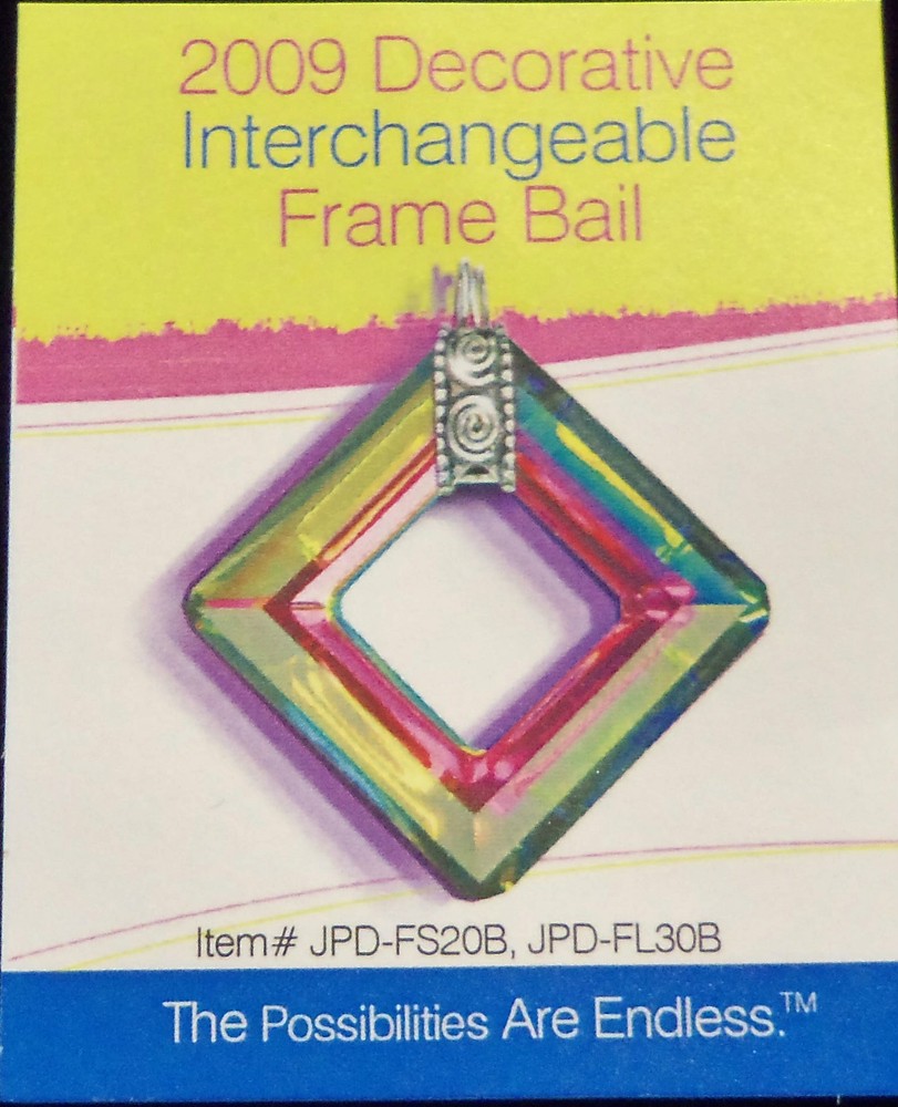 Decorative Silver Interchangeable Frame Bail Accommodates Swarovski art 4439
