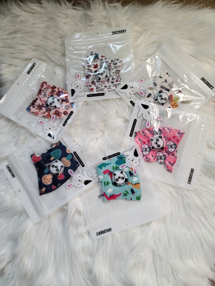 Children Bear face mask reusable 3x assorted picked randomly