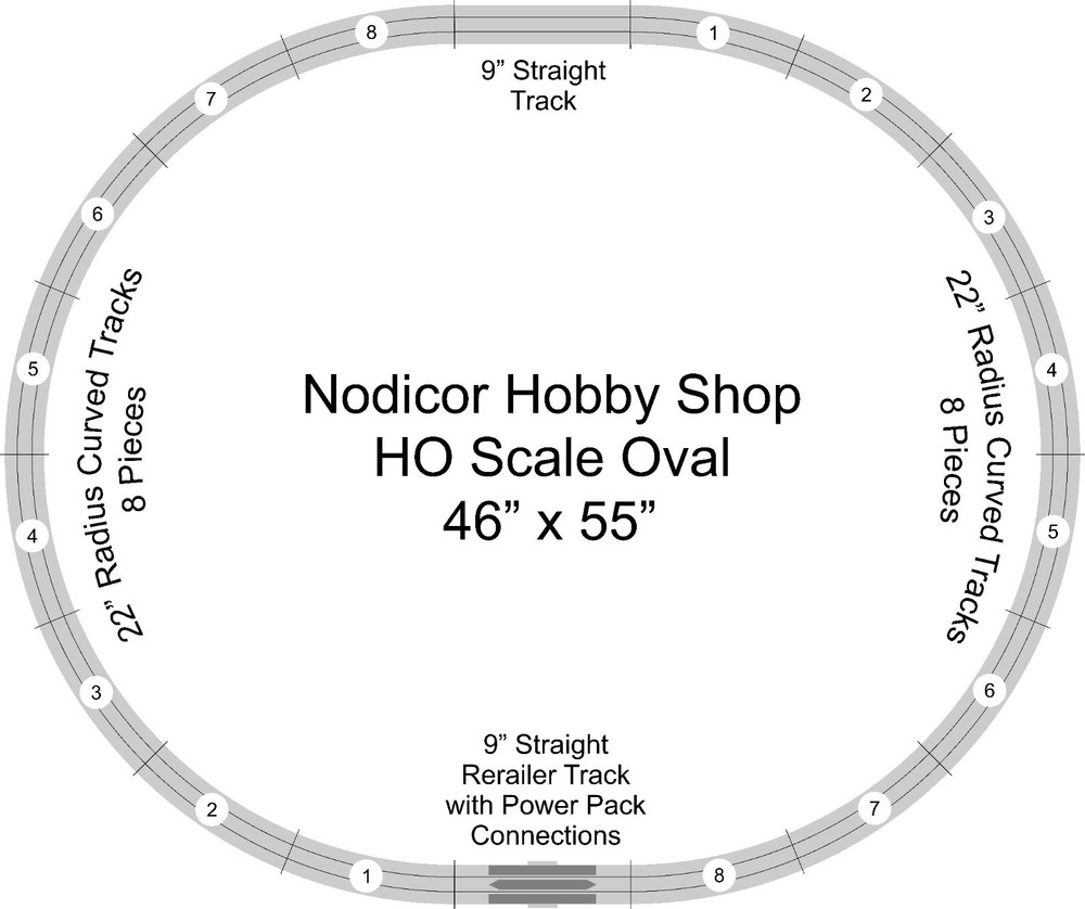 Bachmann E-Z Track HO Scale 46" X 55" Oval Basic Train Track Set