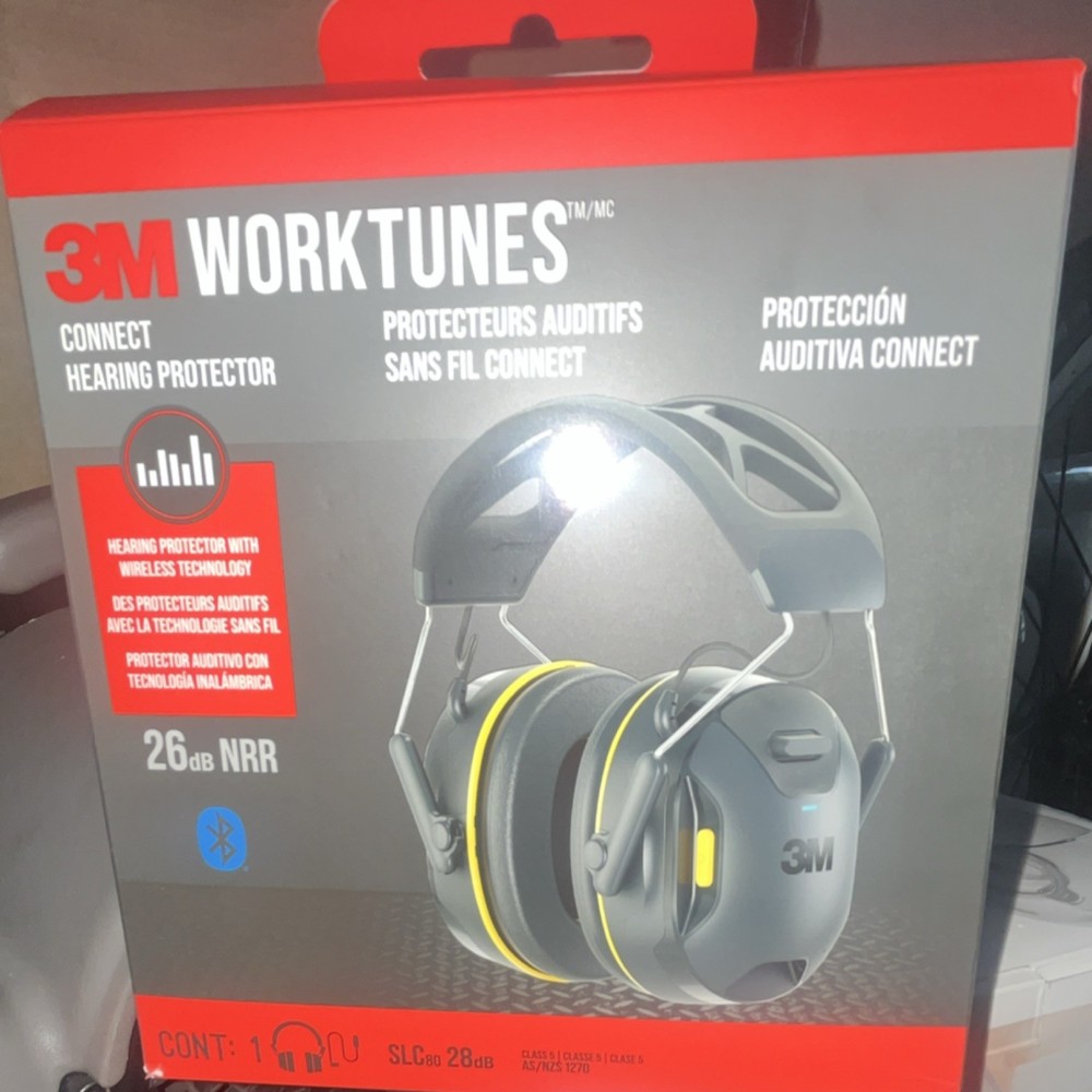 3M WorkTunes Connect Bluetooth Hearing Protector Ear Muffs 26dB NRR