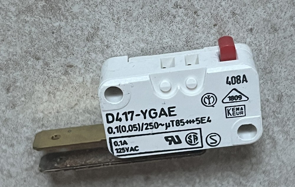 Cherry Push Button Micro Switch D417-YGAE Bosch Siemens Neff Constructa Dishwasher