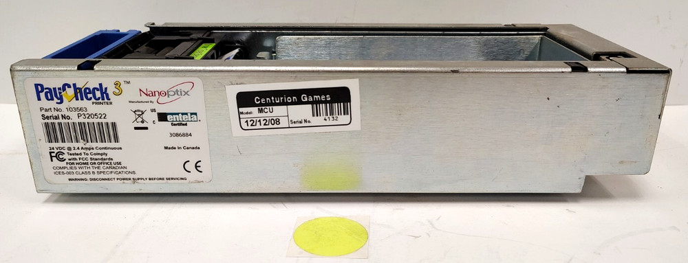 NANO PTIX PAYCHECK PRINTER 24VDC @ 2.4A CLASS B 103563